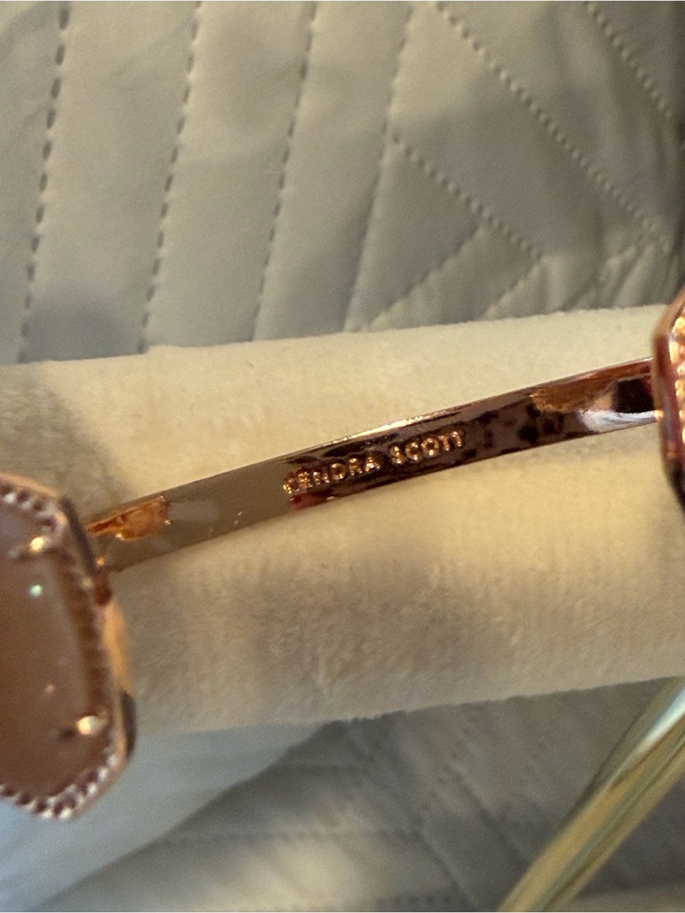 Kendra Scott Rose Gold Druzy Double-Open Cuff Bracelet - Pale Pink - Picture 2 of 4
